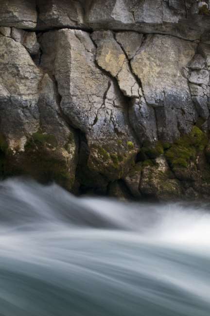 The Maligne River running through Maligne Canyon, Jasper National Park, Jasper Canada