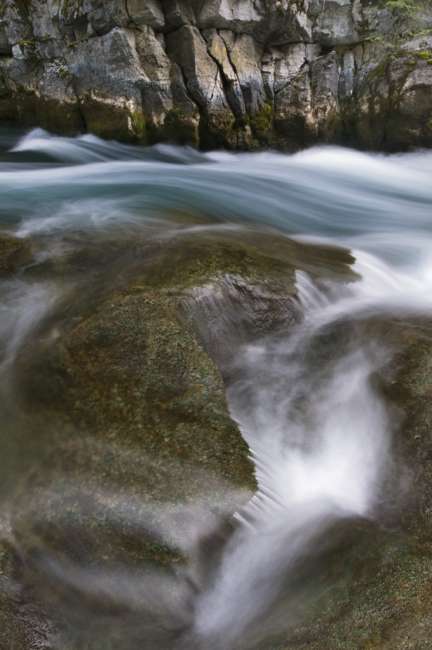 The Maligne River running through Maligne Canyon, Jasper National Park, Jasper Canada