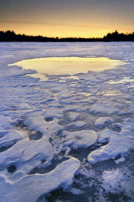 Sunset near Olson Bay, Rainy Lake, Voyageurs National Park, Minnesota, USA
