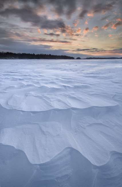 Sunset near Peaderson's Island, Rainy Lake, Voyageurs National Park, Minnesota, USA
