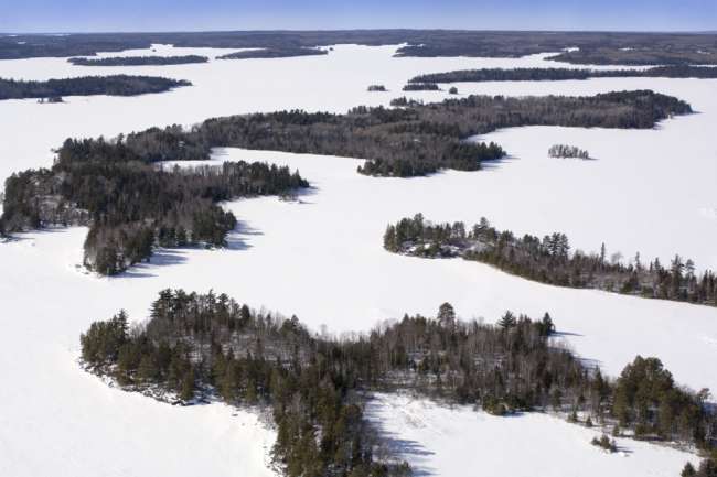 Aerial photographs with park pilot Jim Hummel, Voyageurs National Park, Minnesota, USA