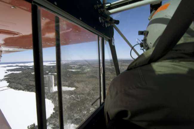 Aerial photographs with park pilot Jim Hummel, Voyageurs National Park, Minnesota, USA