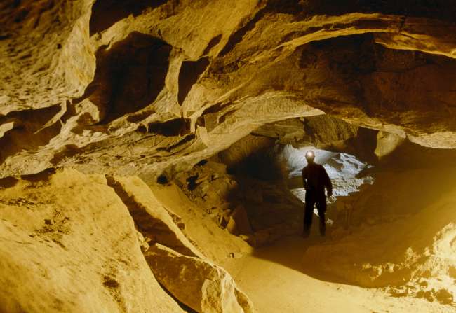 Scalloped walls of Sparks Avenue, Mammoth Cave, Mammoth Cave National Park, Kentucky, KY, USA