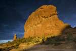Dramatic light at sunset at the Garden of Eden, Arches National Park, Utah, USA