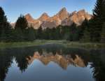 The grand Teton Range seen from Schwabacher Road, Grand Teton National Park, Wyoming, USA