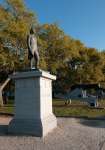 Charleston, South Carolina, USA.  A statue to the Major General William Moultrie given to Charleston by the socity of the Cincinnati of the State of South Carolina and the Socity of Colonial Wars of the State of Couth Carolina.