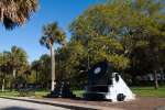 Cannons sit in a city park in Charleston, South Carolina